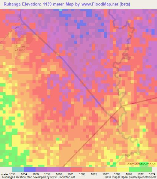 Ruhanga,Tanzania Elevation Map