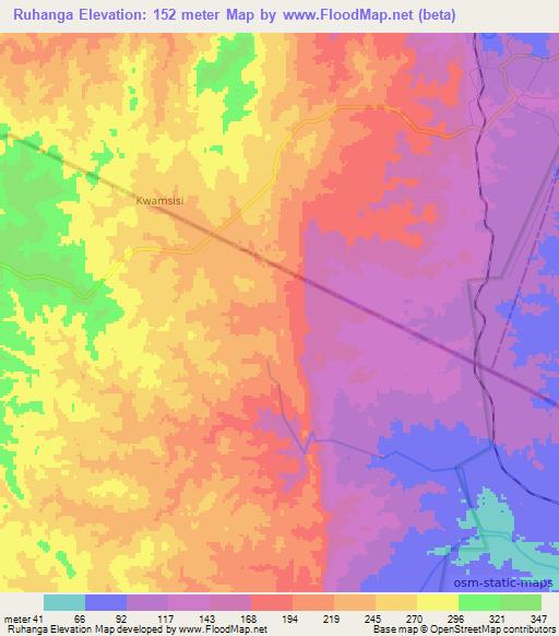 Ruhanga,Tanzania Elevation Map