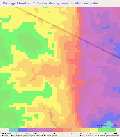 Ruhanga,Tanzania Elevation Map