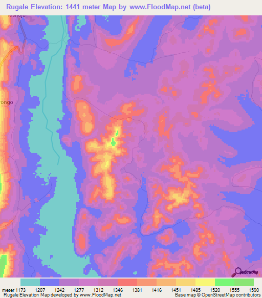 Rugale,Tanzania Elevation Map