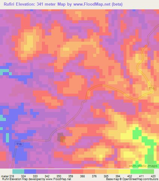 Rufiri,Tanzania Elevation Map