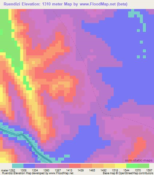 Ruendizi,Tanzania Elevation Map