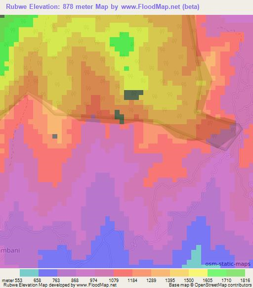 Rubwe,Tanzania Elevation Map