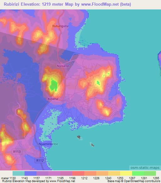 Rubirizi,Tanzania Elevation Map