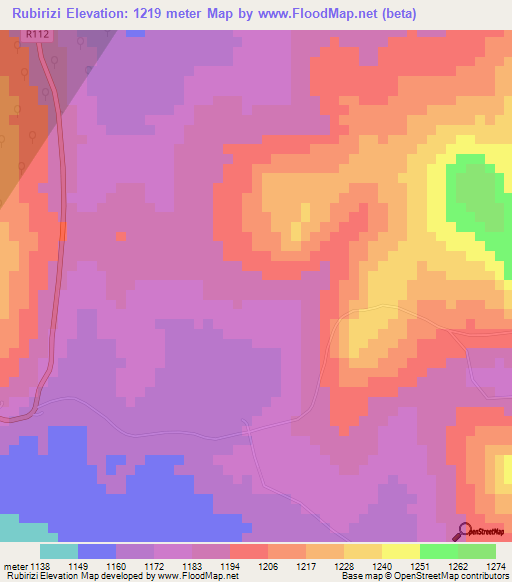 Rubirizi,Tanzania Elevation Map