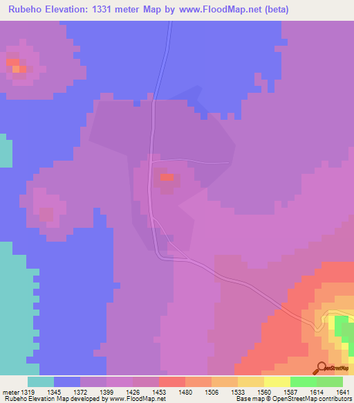 Rubeho,Tanzania Elevation Map