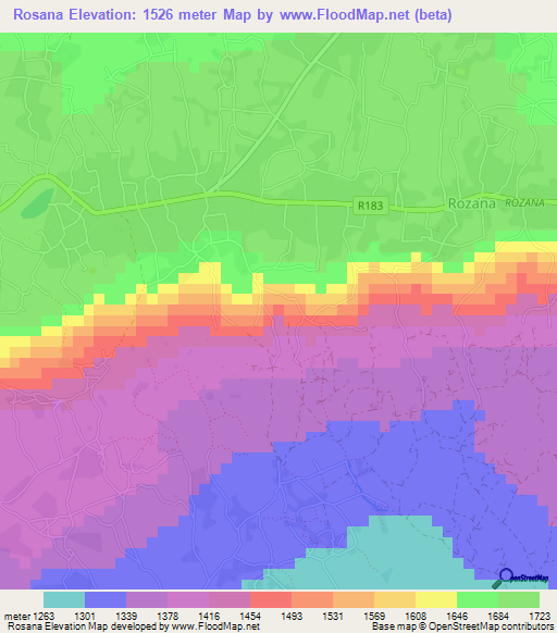 Rosana,Tanzania Elevation Map