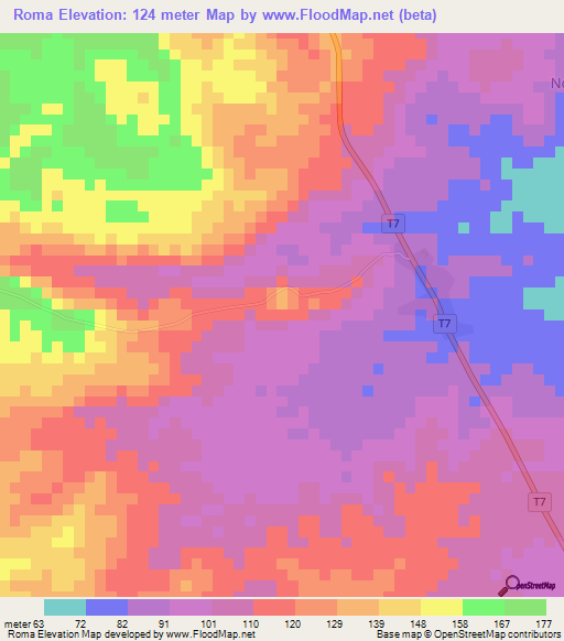 Roma,Tanzania Elevation Map