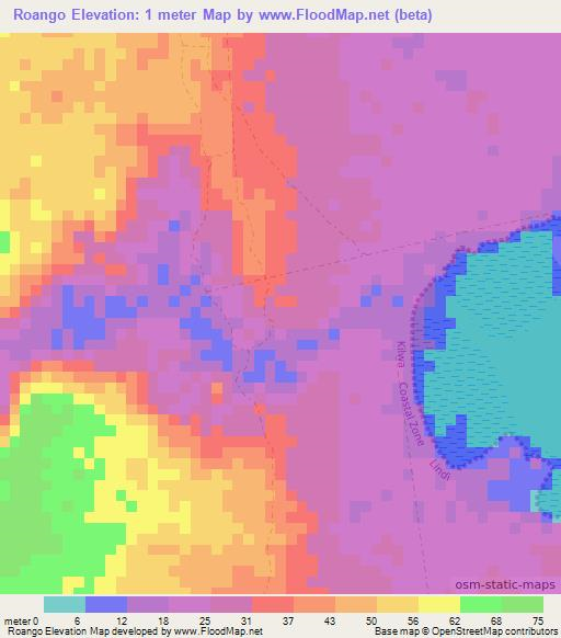 Roango,Tanzania Elevation Map