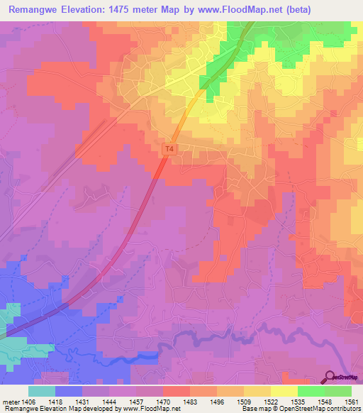 Remangwe,Tanzania Elevation Map