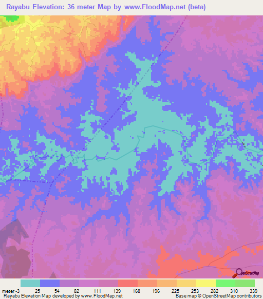 Rayabu,Tanzania Elevation Map