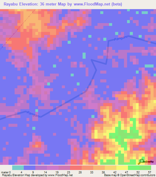 Rayabu,Tanzania Elevation Map