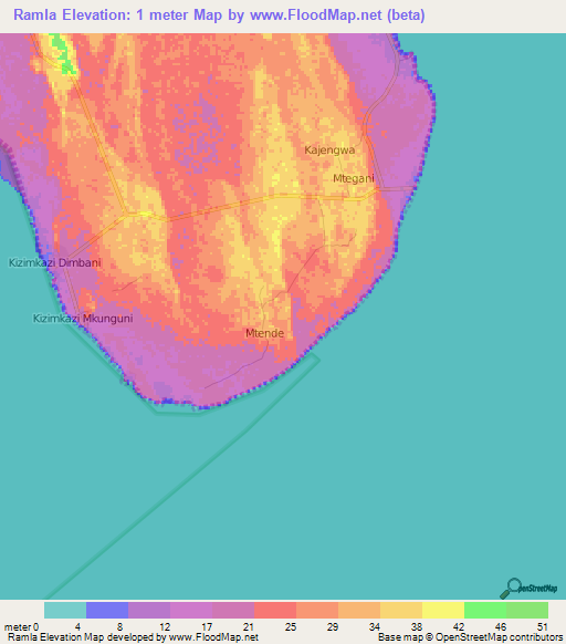 Ramla,Tanzania Elevation Map