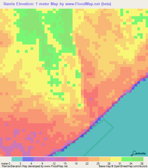 Ramla,Tanzania Elevation Map