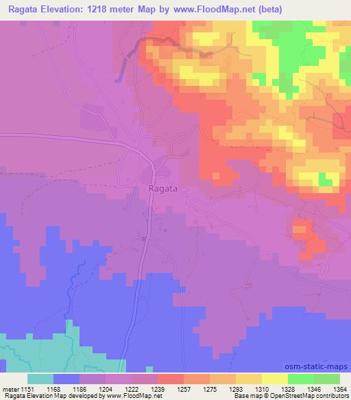 Ragata,Tanzania Elevation Map