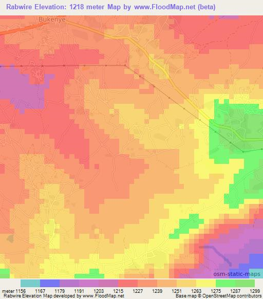 Rabwire,Tanzania Elevation Map