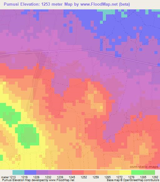 Pumusi,Tanzania Elevation Map