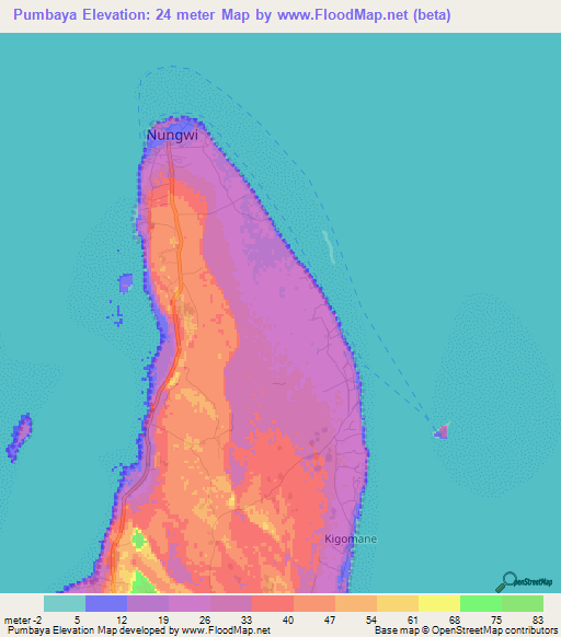 Pumbaya,Tanzania Elevation Map