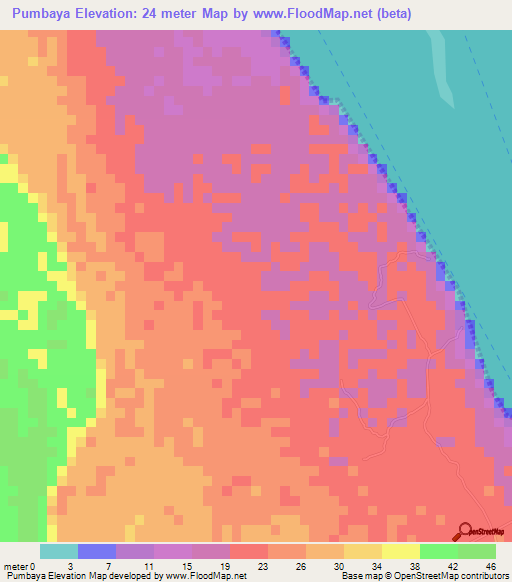 Pumbaya,Tanzania Elevation Map