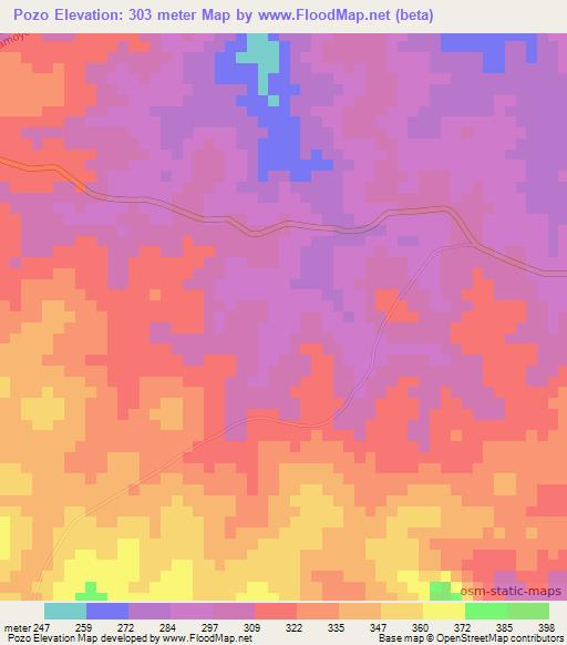 Pozo,Tanzania Elevation Map