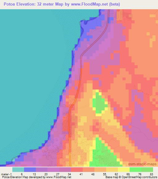 Potoa,Tanzania Elevation Map