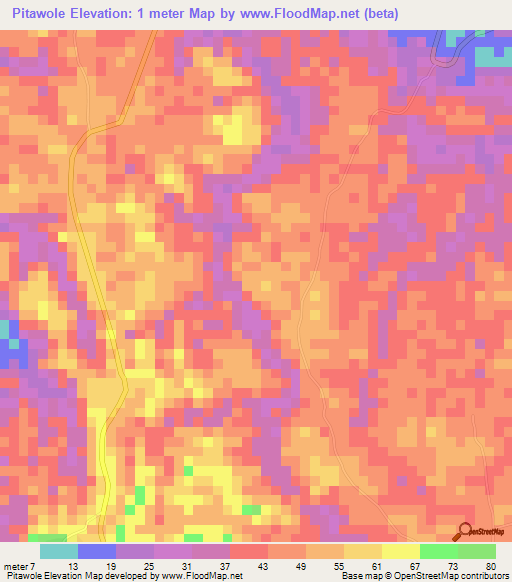 Pitawole,Tanzania Elevation Map