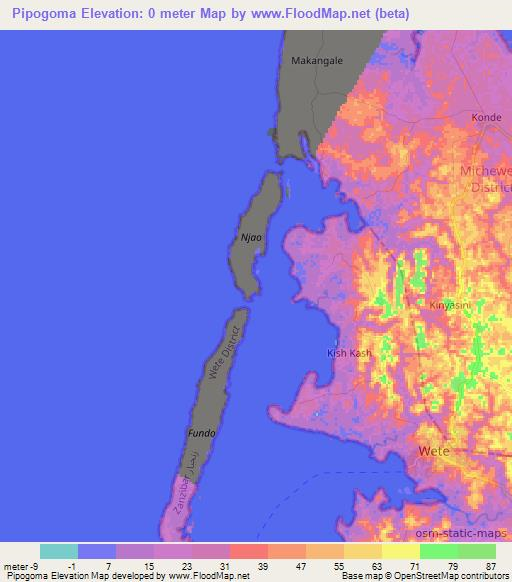 Pipogoma,Tanzania Elevation Map