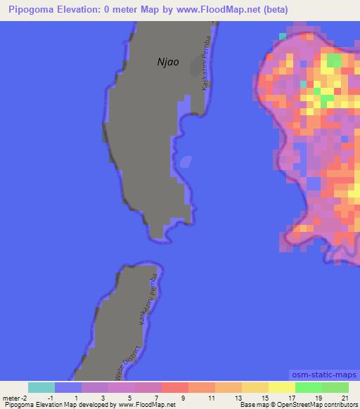 Pipogoma,Tanzania Elevation Map