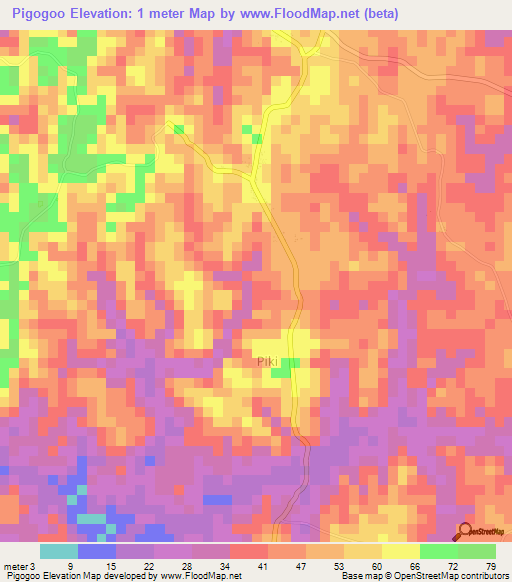 Pigogoo,Tanzania Elevation Map