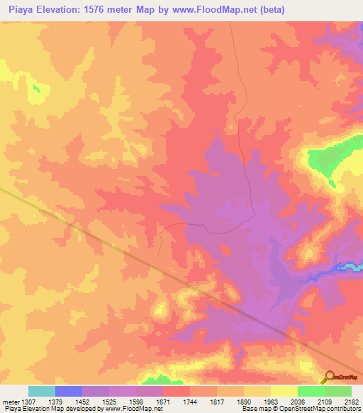 Piaya,Tanzania Elevation Map