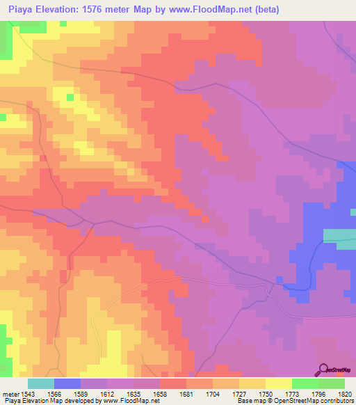 Piaya,Tanzania Elevation Map