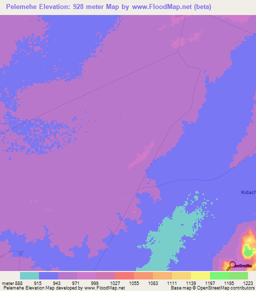 Pelemehe,Tanzania Elevation Map