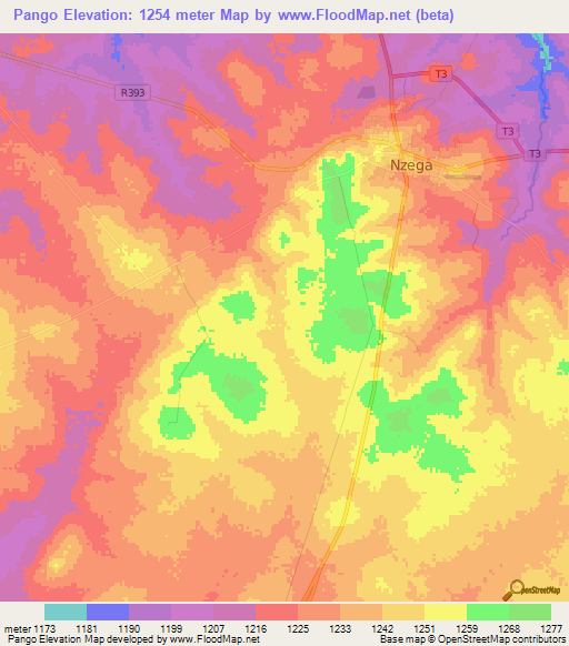 Pango,Tanzania Elevation Map