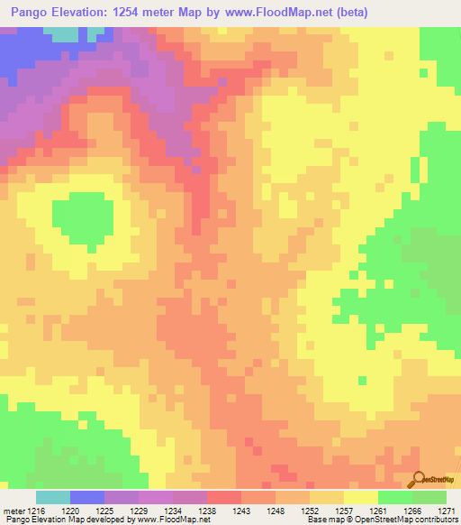 Pango,Tanzania Elevation Map