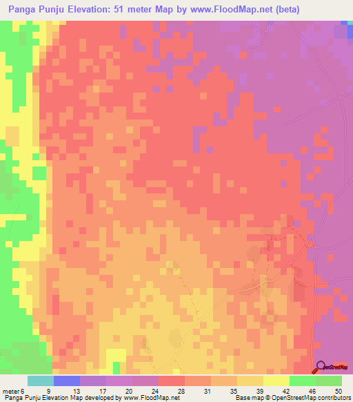 Panga Punju,Tanzania Elevation Map