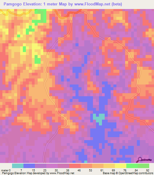 Pamgogo,Tanzania Elevation Map