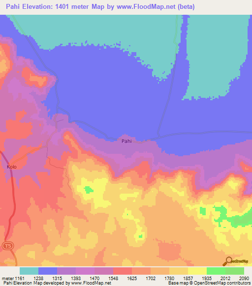 Pahi,Tanzania Elevation Map