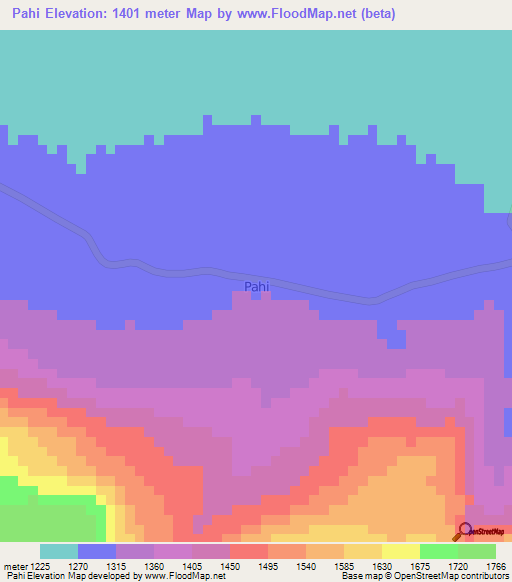 Pahi,Tanzania Elevation Map