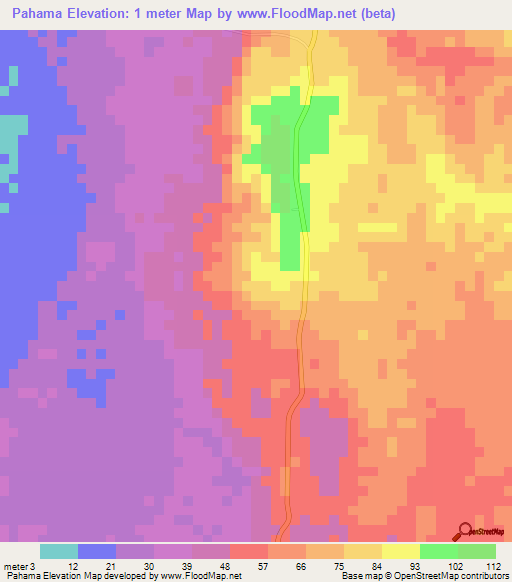 Pahama,Tanzania Elevation Map