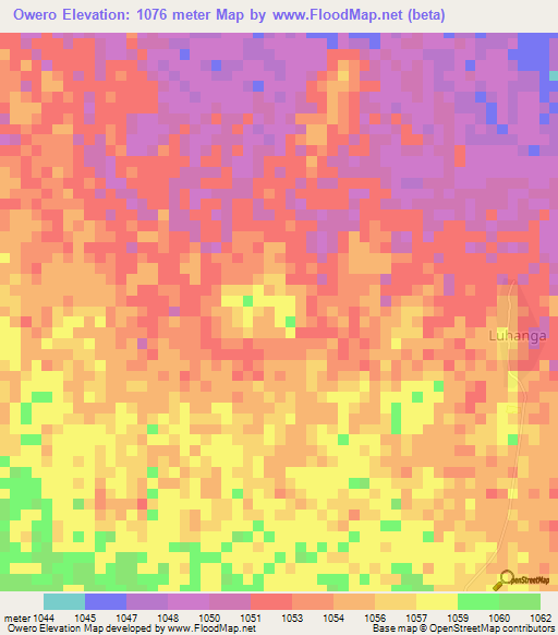 Owero,Tanzania Elevation Map