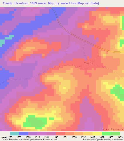 Ovada,Tanzania Elevation Map