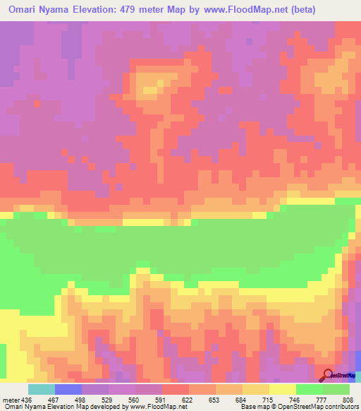 Omari Nyama,Tanzania Elevation Map