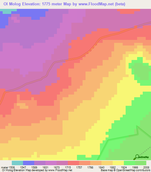 Ol Molog,Tanzania Elevation Map