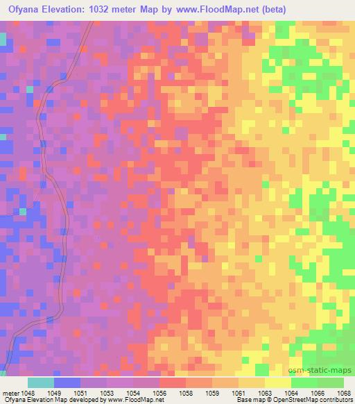 Ofyana,Tanzania Elevation Map
