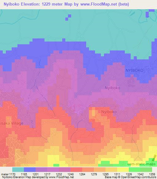 Nyiboko,Tanzania Elevation Map