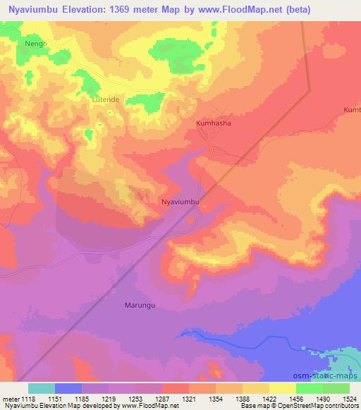 Nyaviumbu,Tanzania Elevation Map