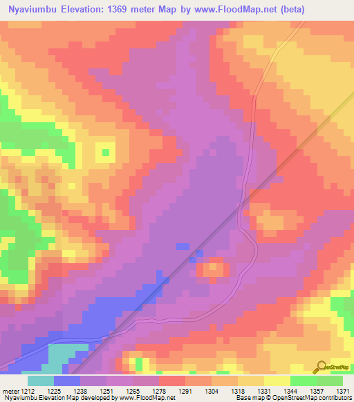 Nyaviumbu,Tanzania Elevation Map