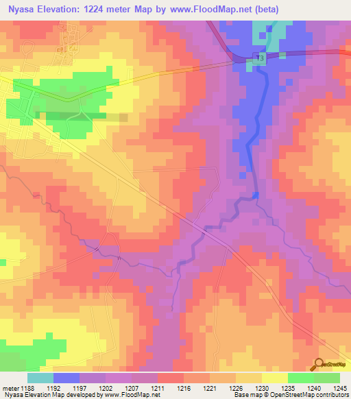 Nyasa,Tanzania Elevation Map