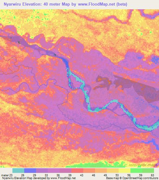 Nyarwiru,Tanzania Elevation Map