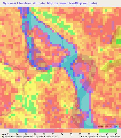 Nyarwiru,Tanzania Elevation Map